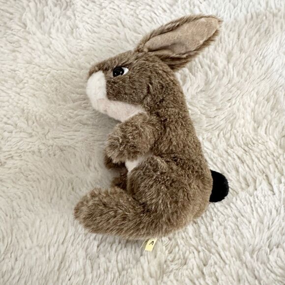 Folkmanis Mini Jack Rabbit Finger Puppet 5” Brown Plush Toy Stuffed Animal - Picture 2 of 5
